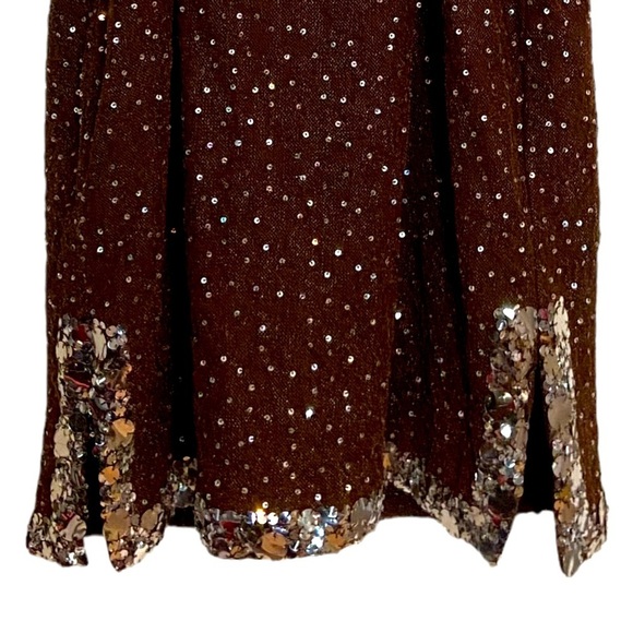 Nicole Miller Collection. Cocktail Dress Chocolate Brown Embellished Size Medium - Picture 5 of 6
